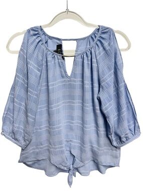 Chiffon Gauzy Knit Peasant Flowy Blouse Top
